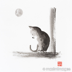 Stock photo collection: Original Sumi-e Zen Paintings on Rice Paper